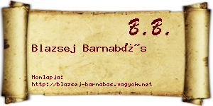 Blazsej Barnabás névjegykártya